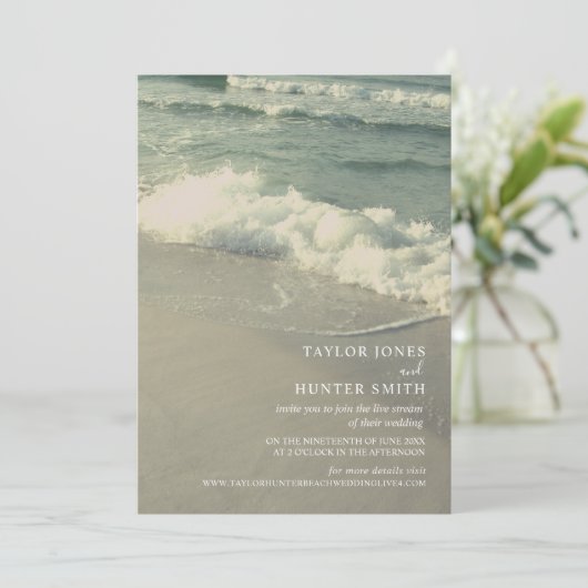 Invitation Virtual Live Stream Beach Wedding (Debout devant)