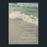 Invitation Virtual Live Stream Beach Wedding<br><div class="desc">Un faire-part de mariage virtuel en direct avec une photo des vagues de l'océan s'écrasant sur le rivage. Personnalisez le texte avec les détails de votre occasion.</div>