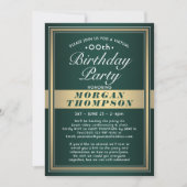 Invitation Virtual N'importe quel anniversaire Green Gold et  (Devant)