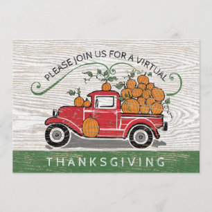 Invitation Virtual Thanksgiving Vintages Citrouilles de camio