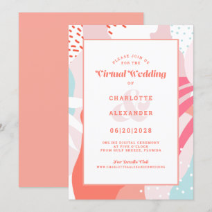 Invitation Virtuel en ligne   Abstrait géométrique moderne de