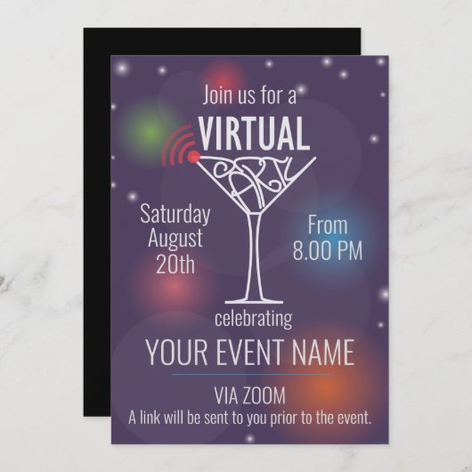 Invitation virtuelle à célébrer en ligne (Devant / Derrière)