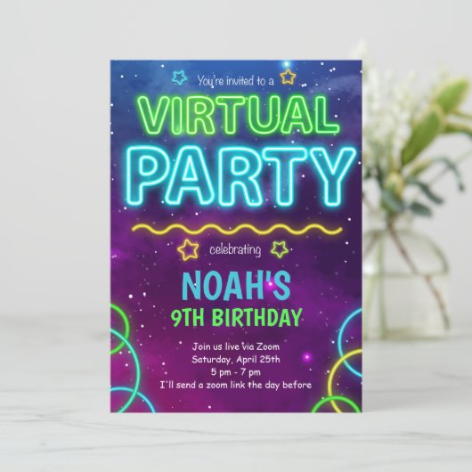 Invitation virtuelle d'anniversaire (Debout devant)