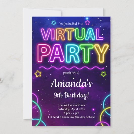 Invitation virtuelle d'anniversaire (Devant)