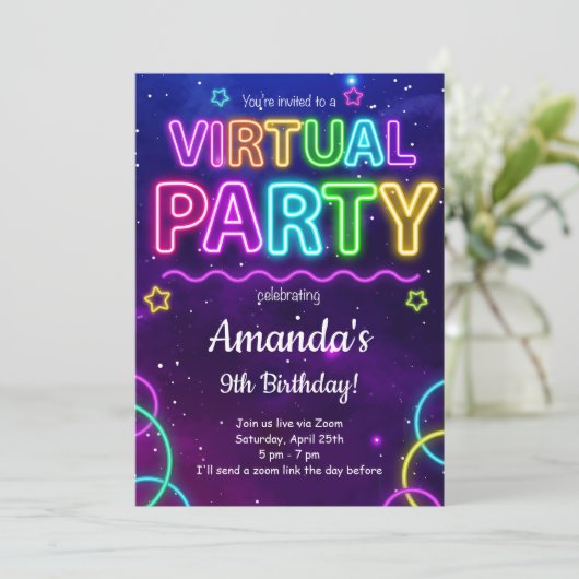 Invitation virtuelle d'anniversaire (Debout devant)