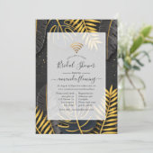 Invitation virtuelle de douche tropicale noire et (Debout devant)