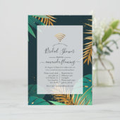 Invitation virtuelle de douche tropicale noire et (Debout devant)