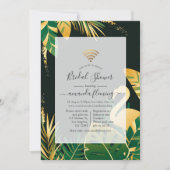 Invitation virtuelle de douche tropicale verte et (Devant)