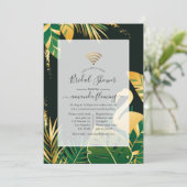 Invitation virtuelle de douche tropicale verte et (Debout devant)