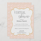 Invitation virtuelle géométrique Pastel Peach et G (Devant / Derrière)