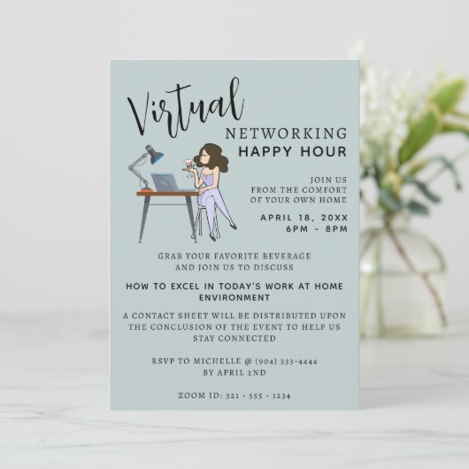 Invitation virtuelle Happy Hour (Debout devant)