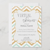Invitation virtuelle Pastel Gold et Green Zig Zag (Devant)
