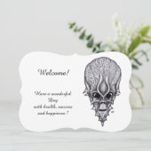 Invitation Visage Alien, Ajouter votre texte (Debout devant)