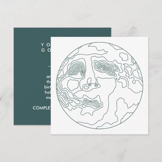 Invitation visage dans la lune (Devant / Derrière)