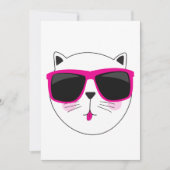 Invitation Visage de chat cool avec lunettes de soleil roses  (Devant)