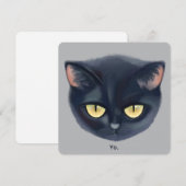 Invitation Visage de chat noir mignon (Devant / Derrière)