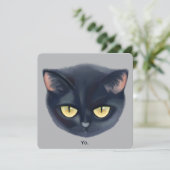 Invitation Visage de chat noir mignon (Debout devant)