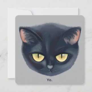 Invitation Visage de chat noir mignon