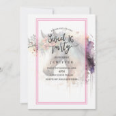 Invitation Visage de cheval avec couronne de fleurs. (Devant)