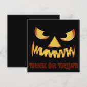 Invitation Visage de citrouille 2 (Devant / Derrière)