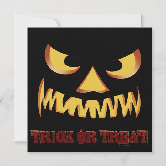 Invitation Visage de citrouille 2 (Devant)