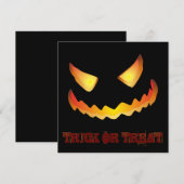 Invitation Visage de citrouille 2 pour Halloween (Devant / Derrière)