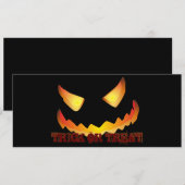 Invitation Visage de citrouille 2 pour Halloween (Devant / Derrière)