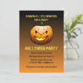 Invitation Visage de citrouille d'Halloween (Debout devant)