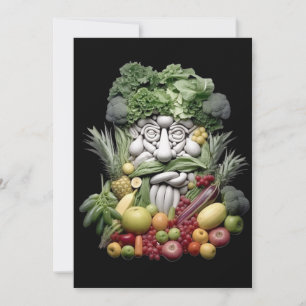 Invitation visage de fruits, amoureux des légumes, chemise de