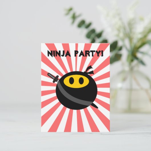 Invitation Visage de Ninja (Debout devant)