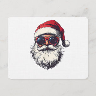 Invitation Visage de Père Noël Cool Lunettes de soleil Rétro