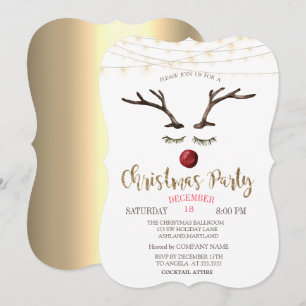 Invitation Visage de Renne,Guirlande Lumineuse Or Noël Entrep