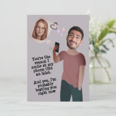 Invitation Visage drôle | Photo Whimsical Fun Valentine's Car (Debout devant)