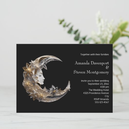 Invitation Visage féminin dans le Mariage de la lune (Debout devant)