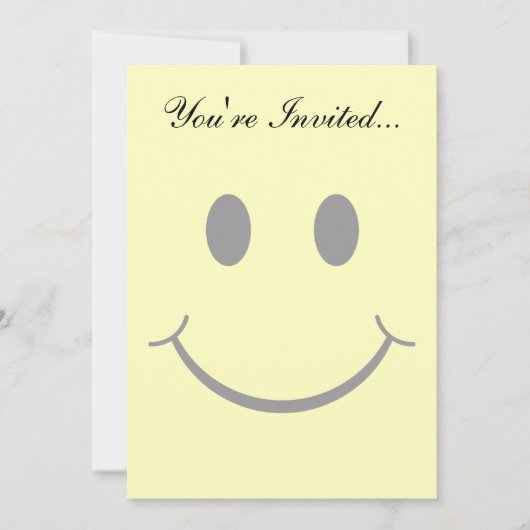 Invitation Visage Jaune Heureux Classique des Années 70 (Devant)