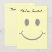 Invitation Visage Jaune Heureux Classique des Années 70 (Devant / Derrière)