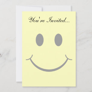 Invitation Visage Jaune Heureux Classique des Années 70
