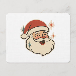 Invitation Visage rétro du Père Noël – Noël vintage