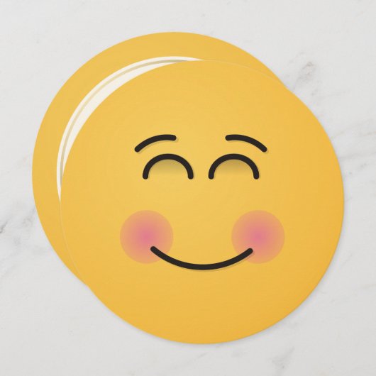 Invitation Visage souriant aux yeux souriants (Devant / Derrière)