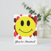 Invitation Visage Souriant avec Ballons Rouges (Debout devant)