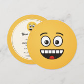 Invitation Visage souriant avec bouche ouverte (Devant / Derrière)