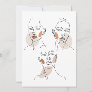 Invitation Visages d'art en ligne minimaliste féminin