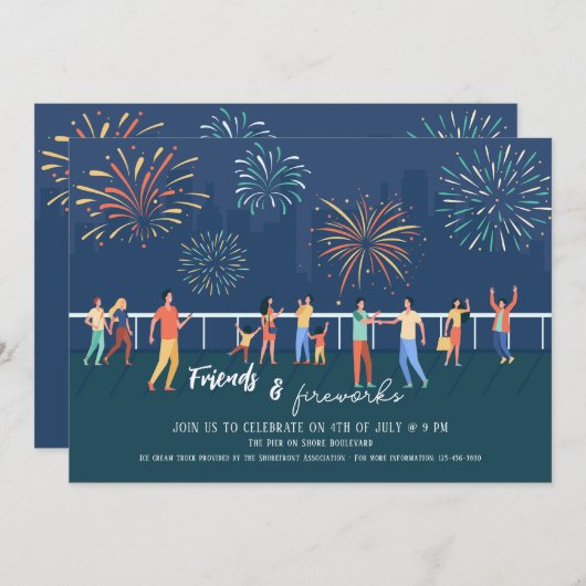 Invitation Visite d'affichage des feux d'artifice (Devant / Derrière)