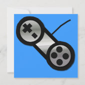 Invitation visuelle bleue de partie de jeu (Dos)