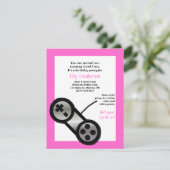 Invitation visuelle rose de partie de jeu (Debout devant)