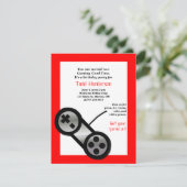 Invitation visuelle rouge de partie de jeu (Debout devant)