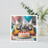 Invitation Vite ! Anniversaire de perroquets, anniversaire d' (Debout devant)
