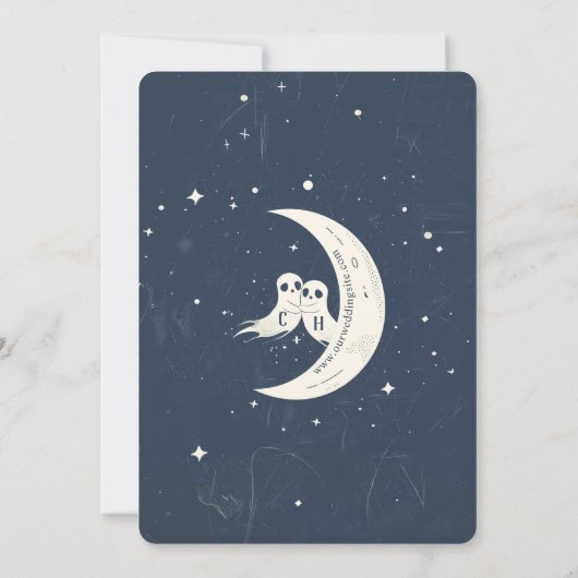 Invitation Vite-moi vers la lune Mariage des fantômes (Dos)