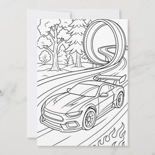 Invitation Vitesse dans des voitures de course personnalisées (Dos)