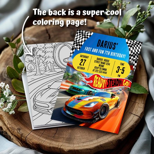 Invitation Vitesse de la course Anniversaire Fête